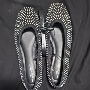 No Boundaries Black and Silver Studded Flats